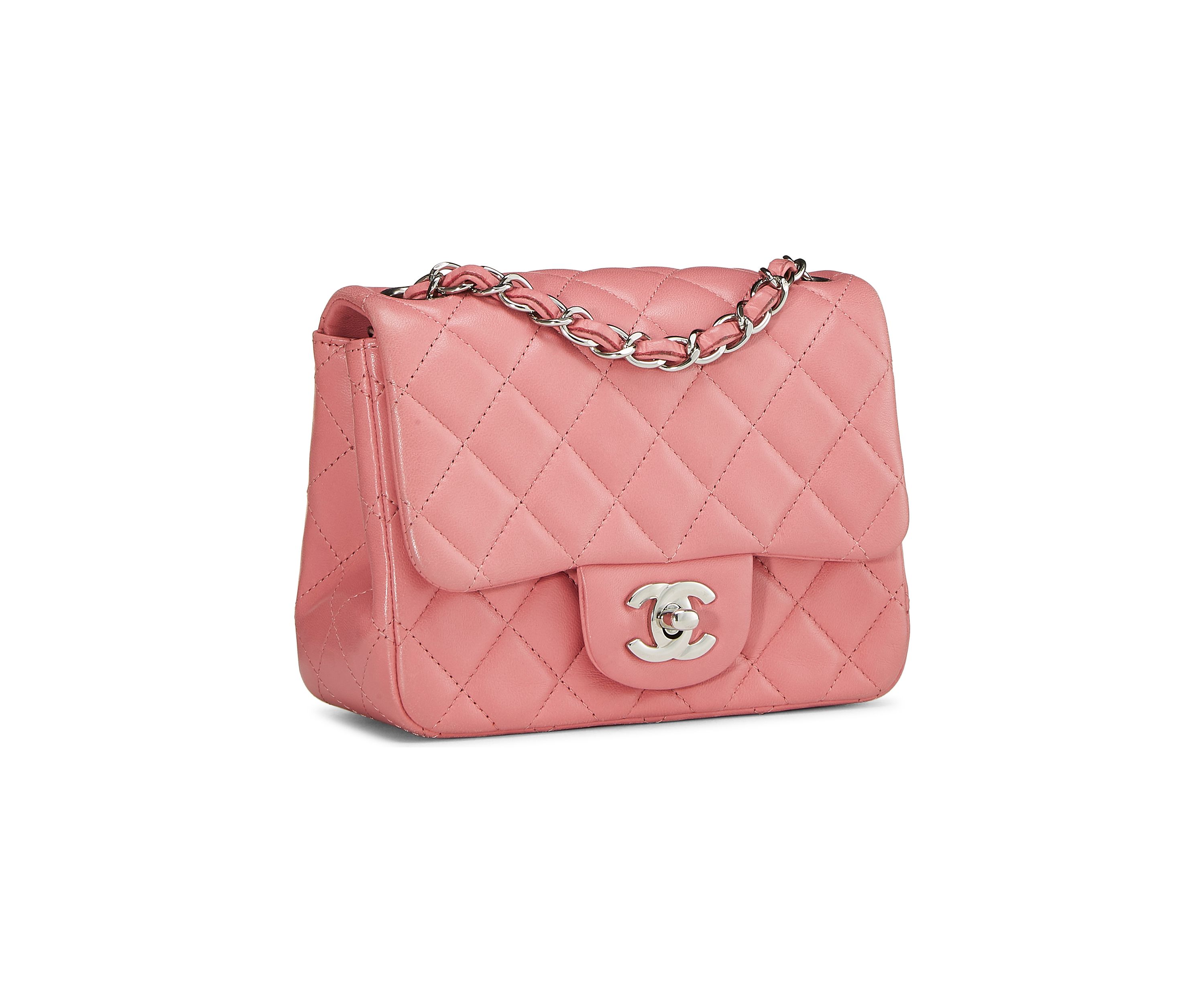 Chanel Pink Lambskin Square Flap Mini Handbag - FINAL SALE, NO RETURNS