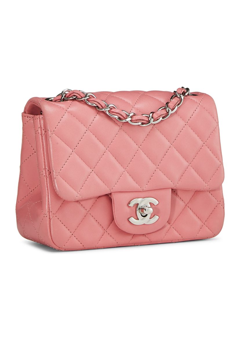 Chanel Pink Lambskin Square Flap Mini Handbag - FINAL SALE, NO RETURNS