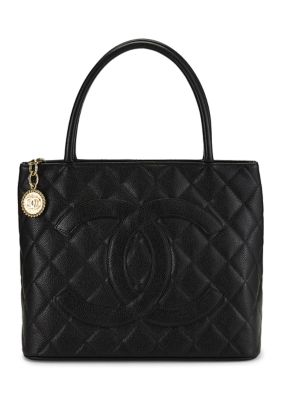 What Goes Around Comes Around Chanel Lambskin Quilted Medallion Tote Black - FINAL SALE, NO RETURNS