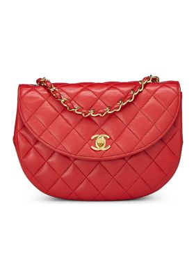 What Goes Around Comes Around Chanel Red Lambskin Round Flap Small  Crossbody - FINAL SALE, NO RETURNS | belk