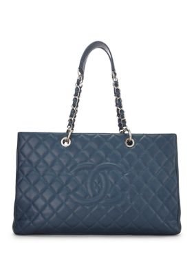 What Goes Around Comes Around Chanel Blue Quilted Caviar Grand Shopping Tote (GST) XL - FINAL SALE, NO RETURNS
