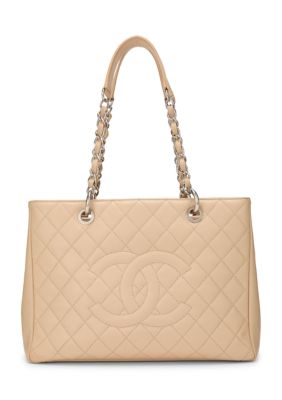 What Goes Around Comes Around Chanel Beige Caviar Grand Shopping Tote - FINAL SALE, NO RETURNS