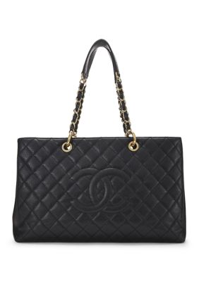 What Goes Around Comes Around Chanel Caviar Quilted XL Grand Shopping Tote GST Black - FINAL SALE, NO RETURNS