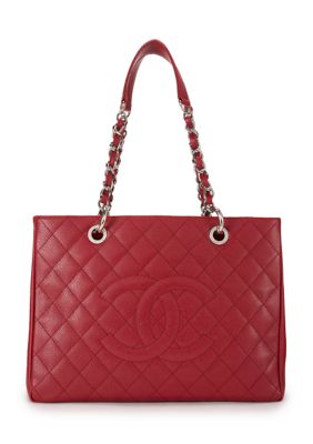 What Goes Around Comes Around Chanel Caviar Quilted Grand Shopping Tote GST Red - FINAL SALE, NO RETURNS