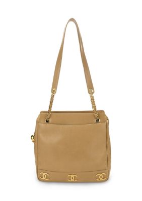 What Goes Around Comes Around Chanel Beige Caviar 3 CC - FINAL SALE, NO RETURNS