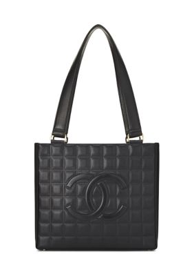 What Goes Around Comes Around Chanel Black Quilted Lambskin Chocolate Bar Tote - FINAL SALE, NO RETURNS