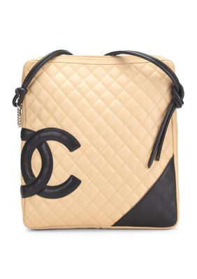 What Goes Around Comes Around Chanel Beige Quilted Calfskin Cambon Messenger Large - FINAL SALE, NO RETURNS
