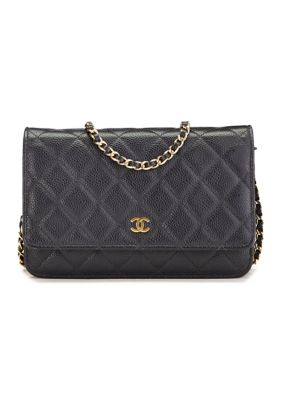What Goes Around Comes Around Chanel Black Caviar Classic Quilted Wallet On Chain (WOC) - FINAL SALE, NO RETURNS