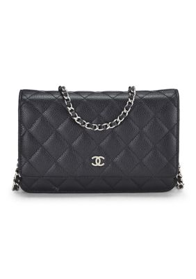 What Goes Around Comes Around Chanel Caviar Quilted Mini Wallet On Chain WOC Black - FINAL SALE, NO RETURNS