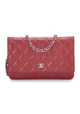 What Goes Around Comes Around Chanel Red Lambskin Classic Quilted Crossbody - FINAL SALE, NO RETURNS