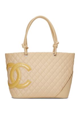 What Goes Around Comes Around Chanel Beige Quilted Calfskin Cambon Tote Large - FINAL SALE, NO RETURNS