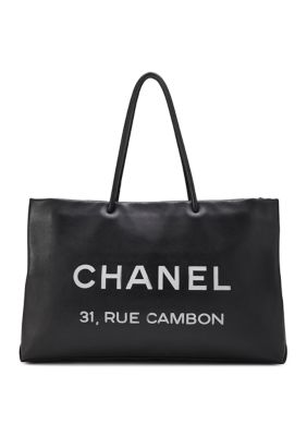 What Goes Around Comes Around Chanel Black Calfskin Essential Tote Large - FINAL SALE, NO RETURNS