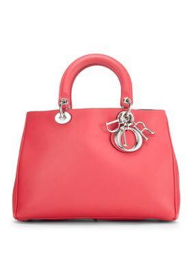 What Goes Around Comes Around Christian Dior Smooth Calfskin Large Diorissimo Tote Light Coral - FINAL SALE, NO RETURNS, Pink