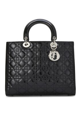 What Goes Around Comes Around Christian Dior Patent Cannage Large Lady Dior Black - FINAL SALE, NO RETURNS