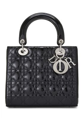 What Goes Around Comes Around Christian Dior Patent Cannage Medium Lady Dior Black - FINAL SALE, NO RETURNS