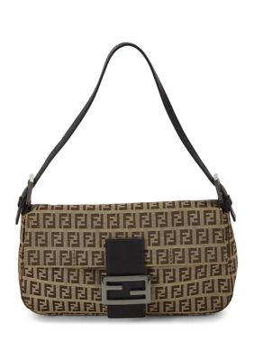 What Goes Around Comes Around Fendi Zucchino Baguette Toro Mogano Panna - FINAL SALE, NO RETURNS, Brown