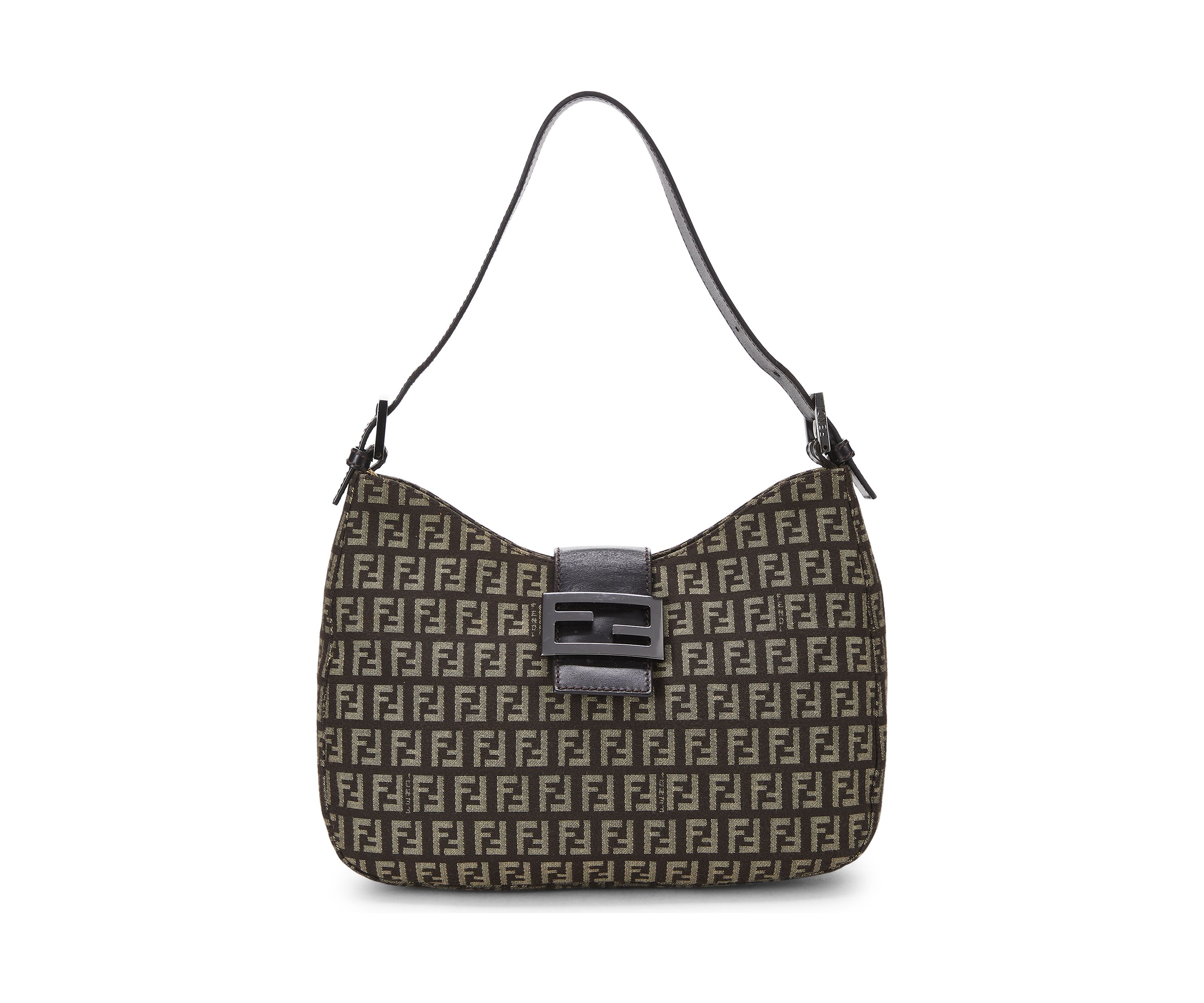 Fendi Brown Zucchino Shoulder Bag - FINAL SALE, NO RETURNS