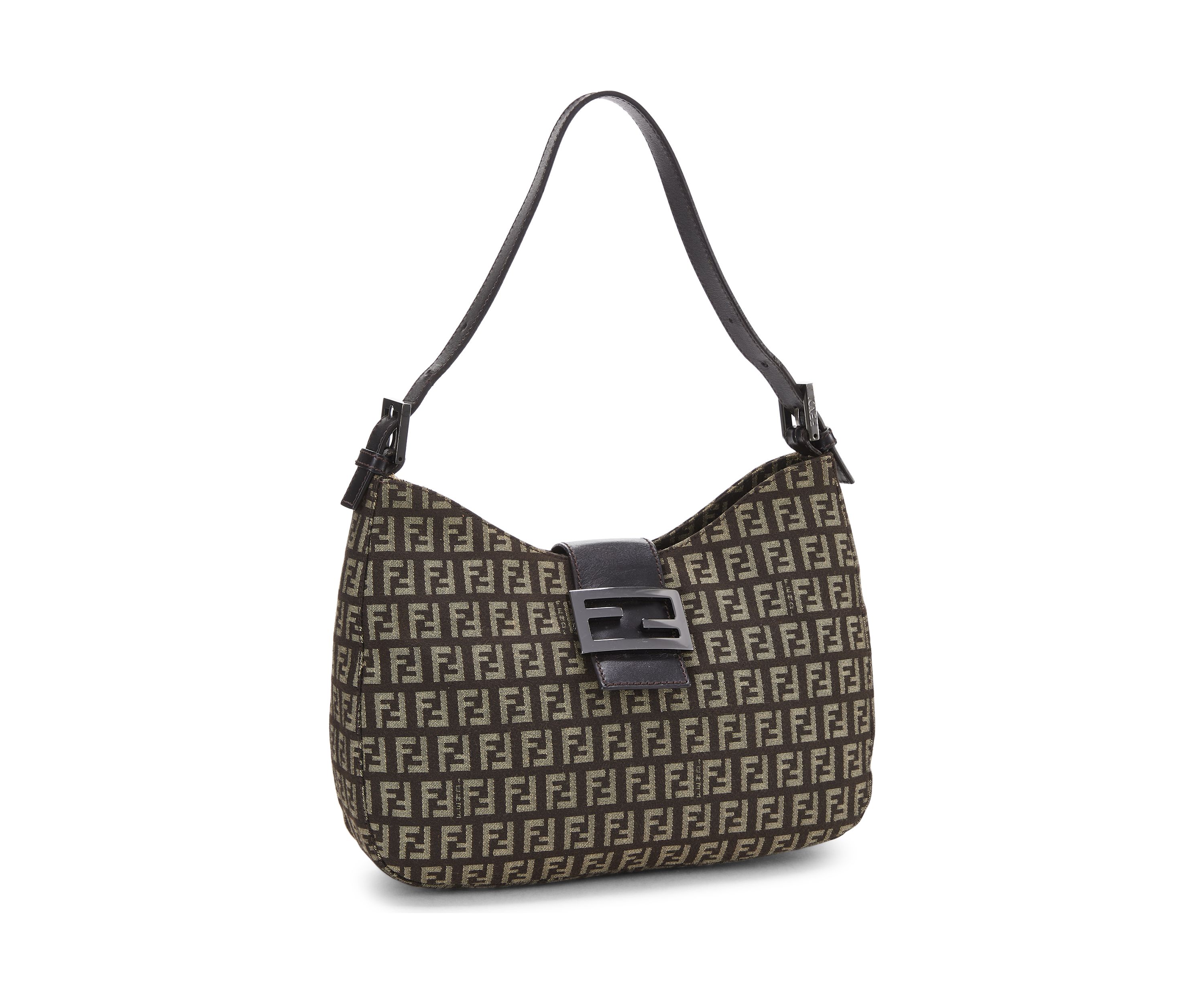Fendi Brown Zucchino Shoulder Bag - FINAL SALE, NO RETURNS