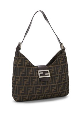 What Goes Around Comes Around Fendi Brown Zucca Shoulder Bag - FINAL SALE, NO RETURNS