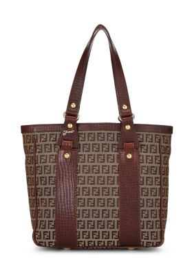 What Goes Around Comes Around Fendi Brown Zucchino Tote Small - FINAL SALE, NO RETURNS