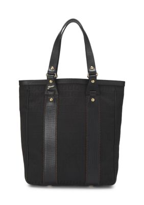 What Goes Around Comes Around Fendi Black Zucchino Tote Medium - FINAL SALE, NO RETURNS
