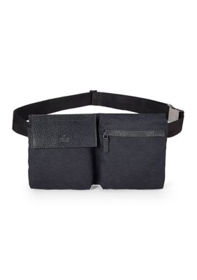 What Goes Around Comes Around Gucci GG Monogram Double Pocket Belt Bag Black - FINAL SALE, NO RETURNS