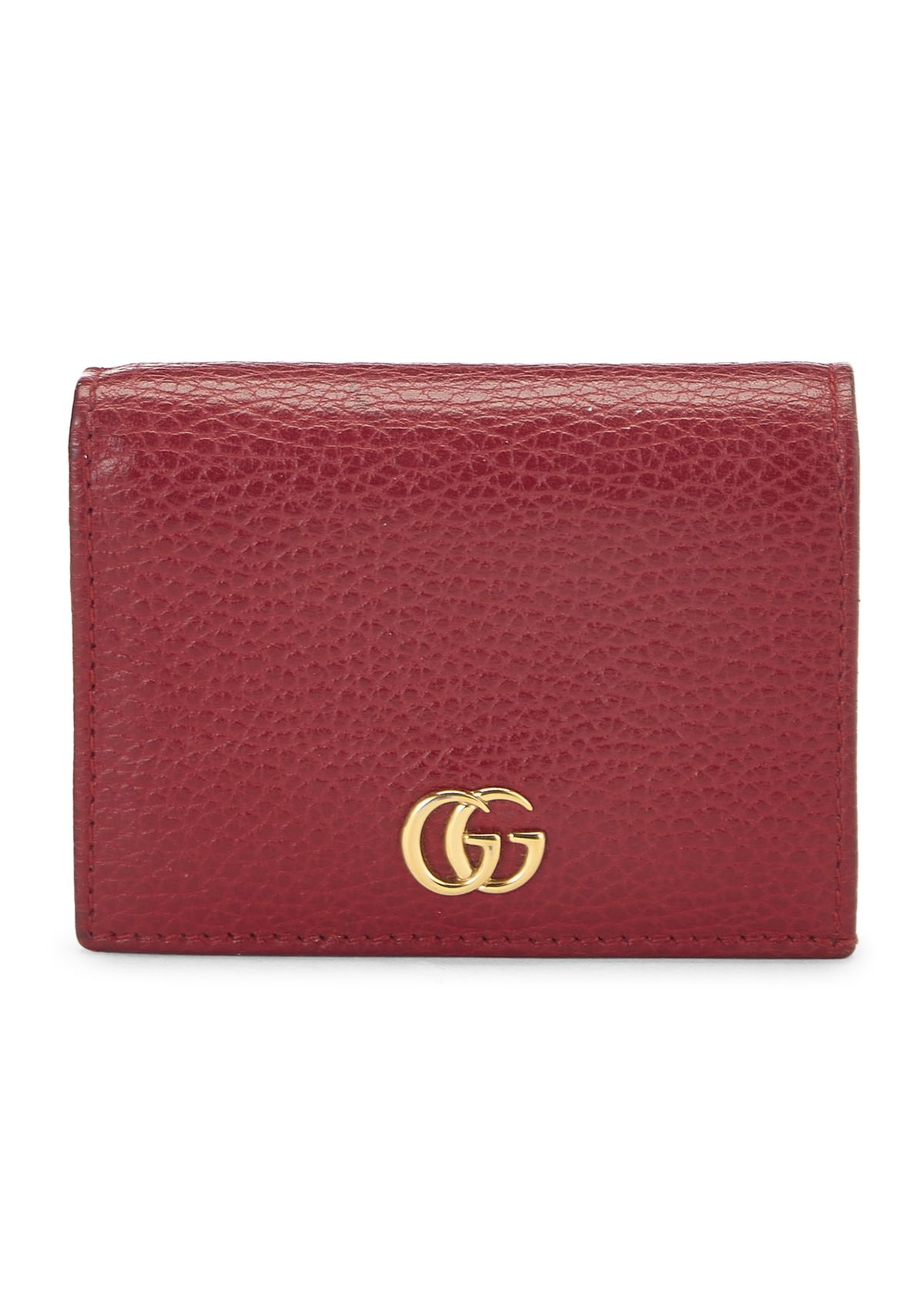 Gucci Red Leather GG Marmont Card Case - FINAL SALE, NO RETURNS