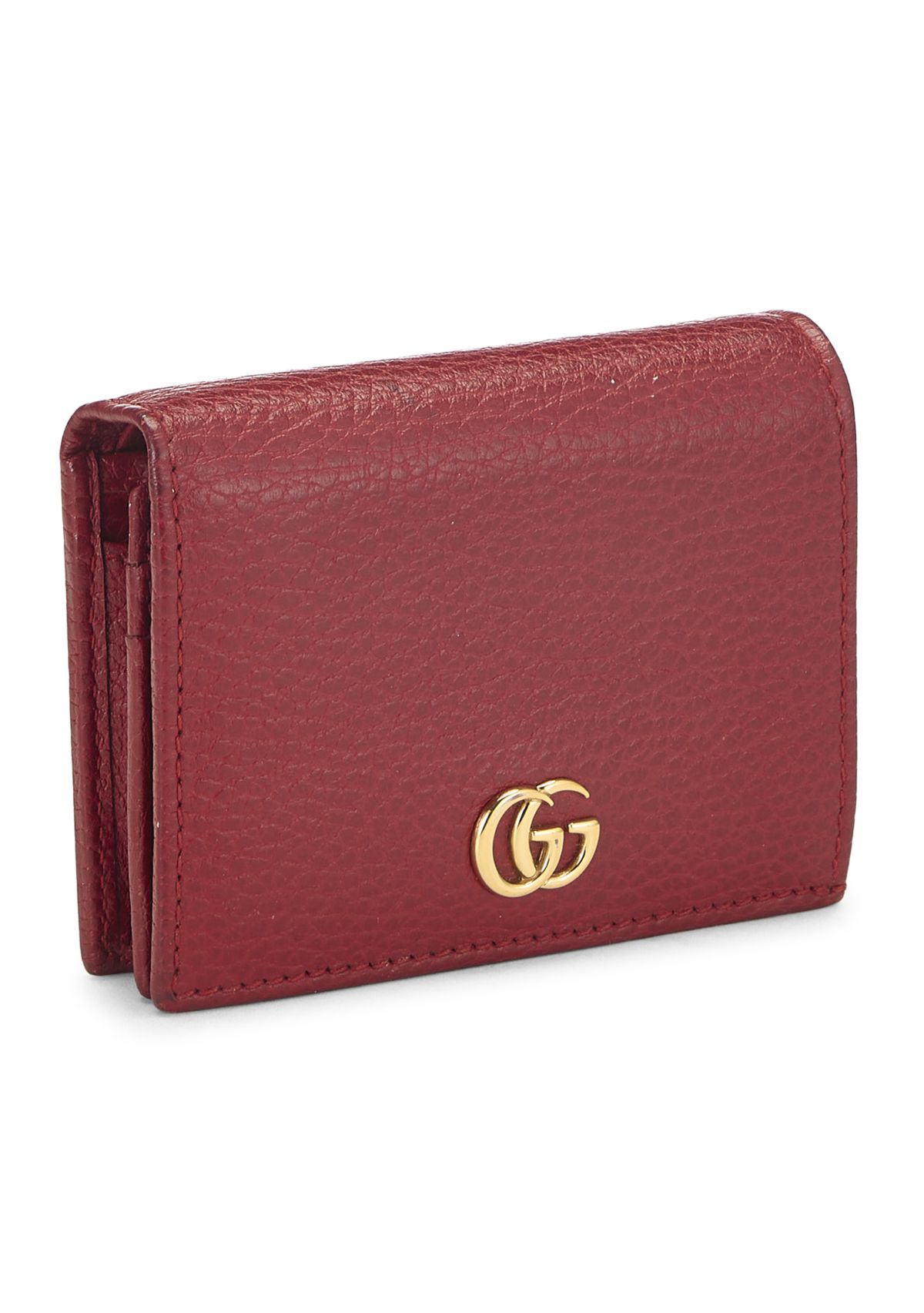 Gucci Red Leather GG Marmont Card Case - FINAL SALE, NO RETURNS