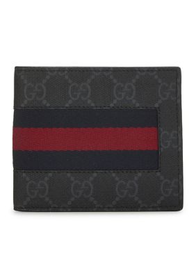What Goes Around Comes Around Men's Gucci Black GG Supreme Canvas Web Bifold Wallet - FINAL SALE, NO RETURNS