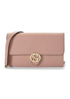 What Goes Around Comes Around Gucci Pink Leather Interlocking Chain Wallet Small - FINAL SALE, NO RETURNS