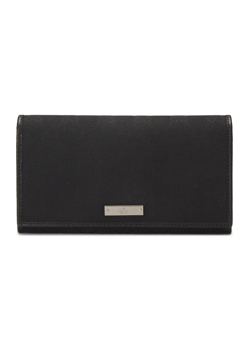 Gucci Black Canvas Continental Wallet - FINAL SALE, NO RETURNS
