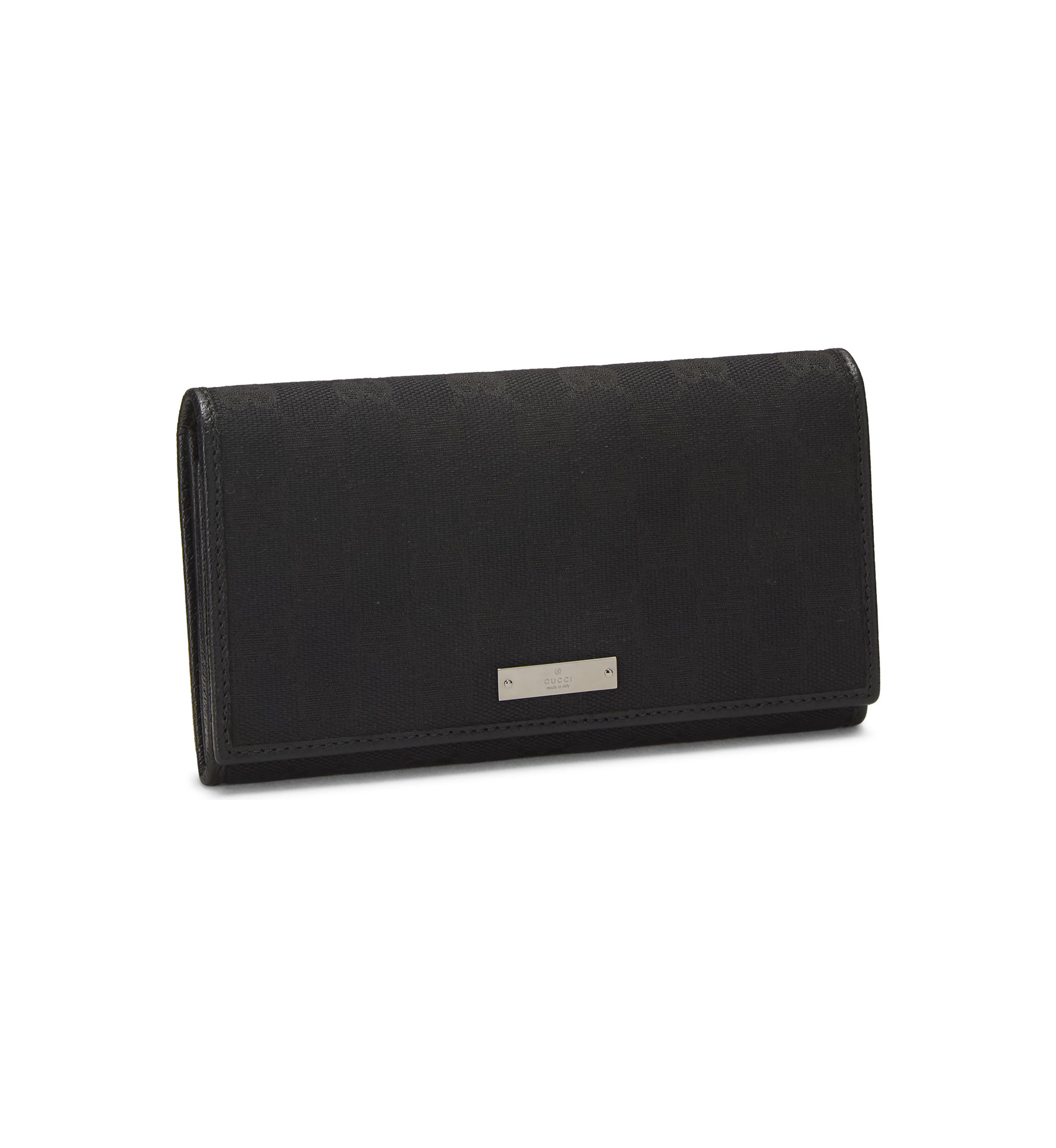 Gucci Black Canvas Continental Wallet - FINAL SALE, NO RETURNS