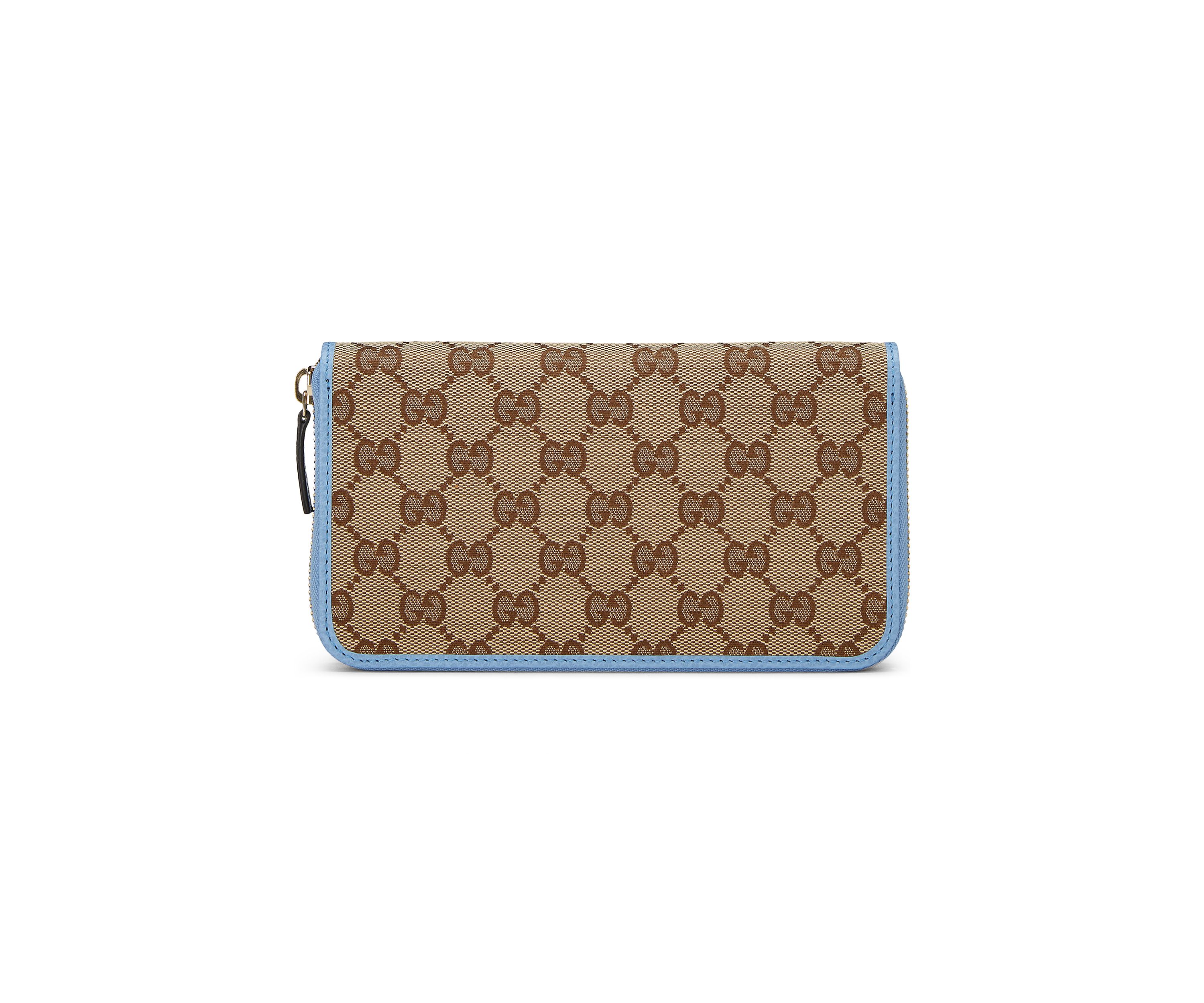 Gucci Blue Canvas Zip Around Wallet - FINAL SALE, NO RETURNS