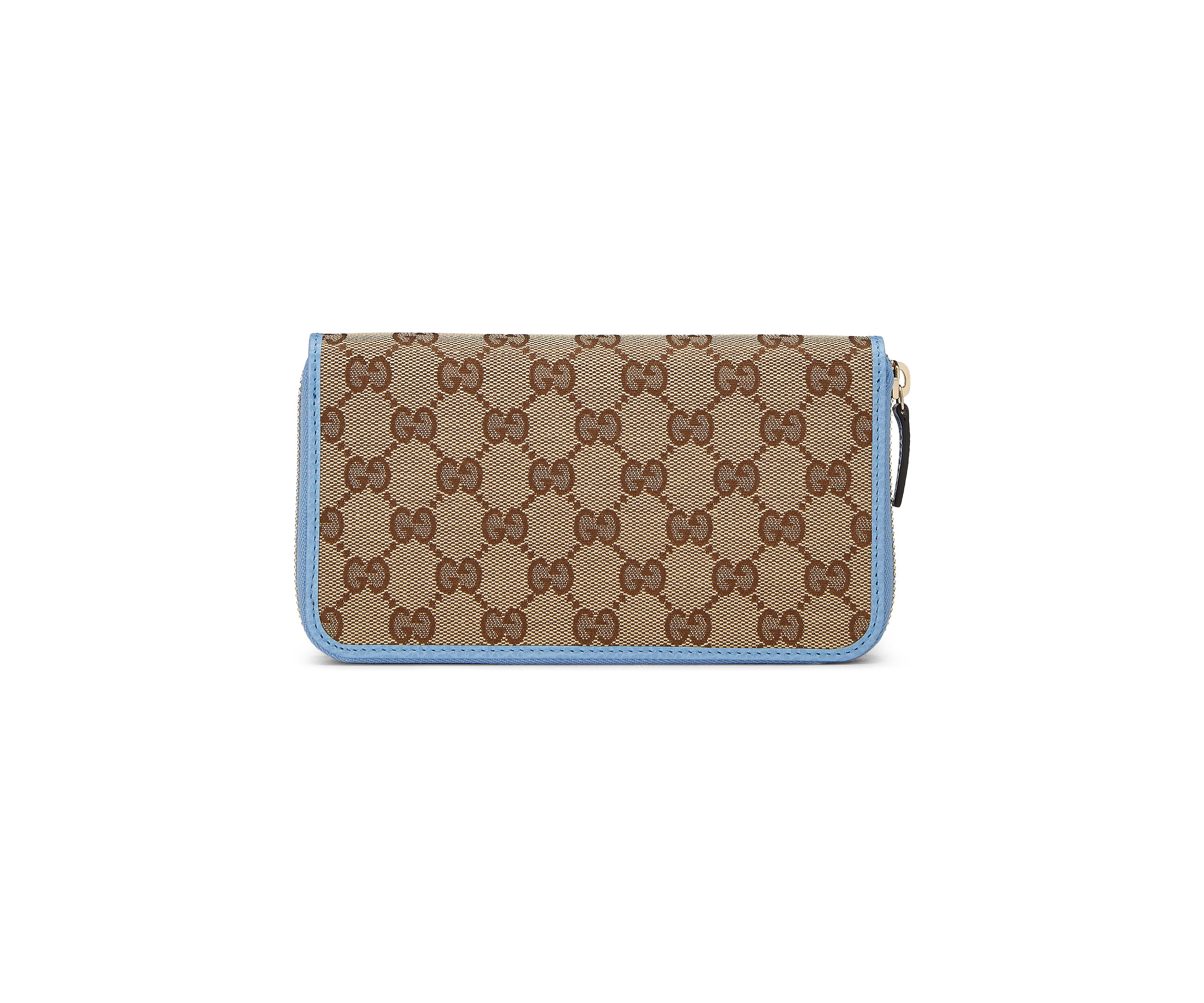 Gucci Blue Canvas Zip Around Wallet - FINAL SALE, NO RETURNS