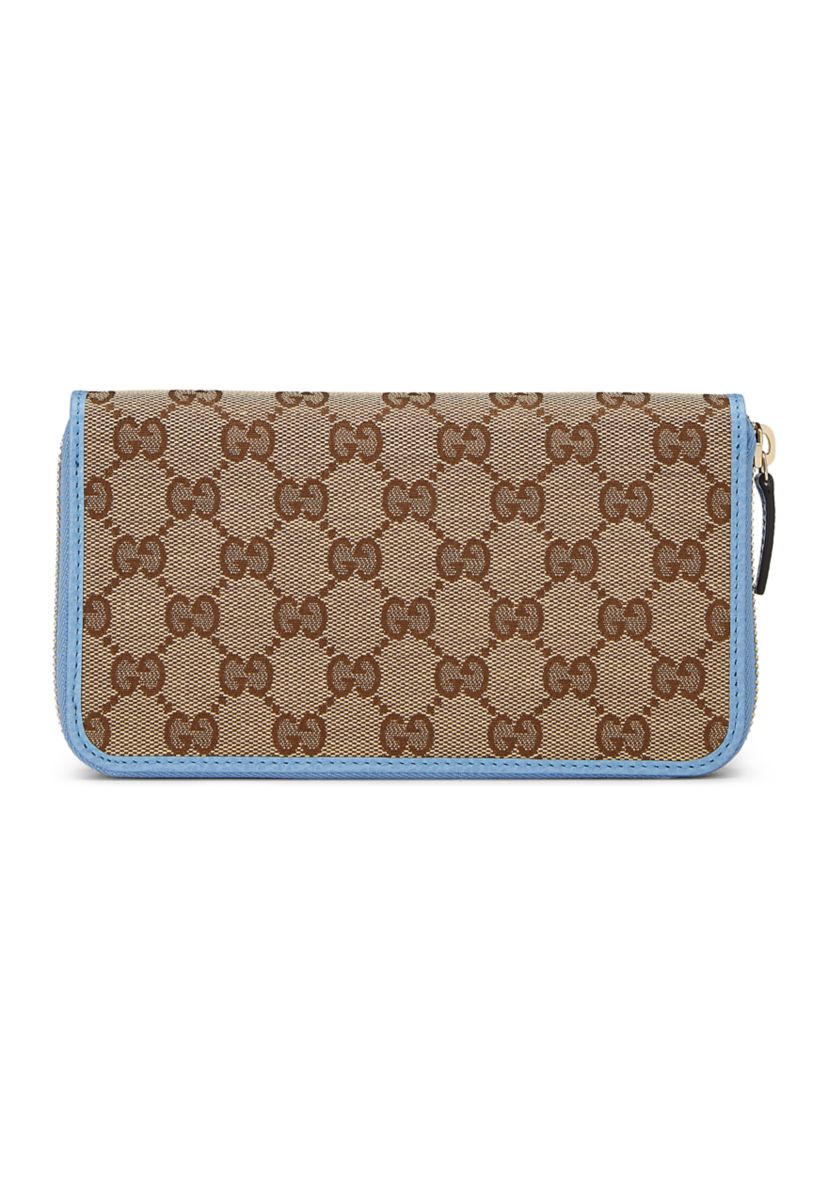Gucci Blue Canvas Zip Around Wallet - FINAL SALE, NO RETURNS