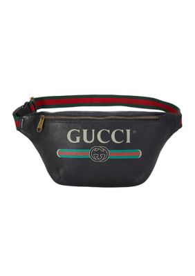 What Goes Around Comes Around Gucci Black Leather Printed Belt Bag - Final Sale, No Returns -  0197291625972