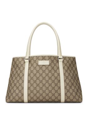 What Goes Around Comes Around Gucci White Original GG Supreme Canvas Tote Large - FINAL SALE, NO RETURNS