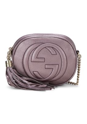 What Goes Around Comes Around Gucci Purple Metallic Soho Round Chain Bag Mini - FINAL SALE, NO RETURNS