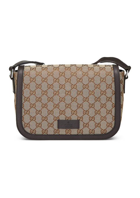 What Goes Around Comes Around Gucci Canvas Magnetic Flap Messenger Bag ...