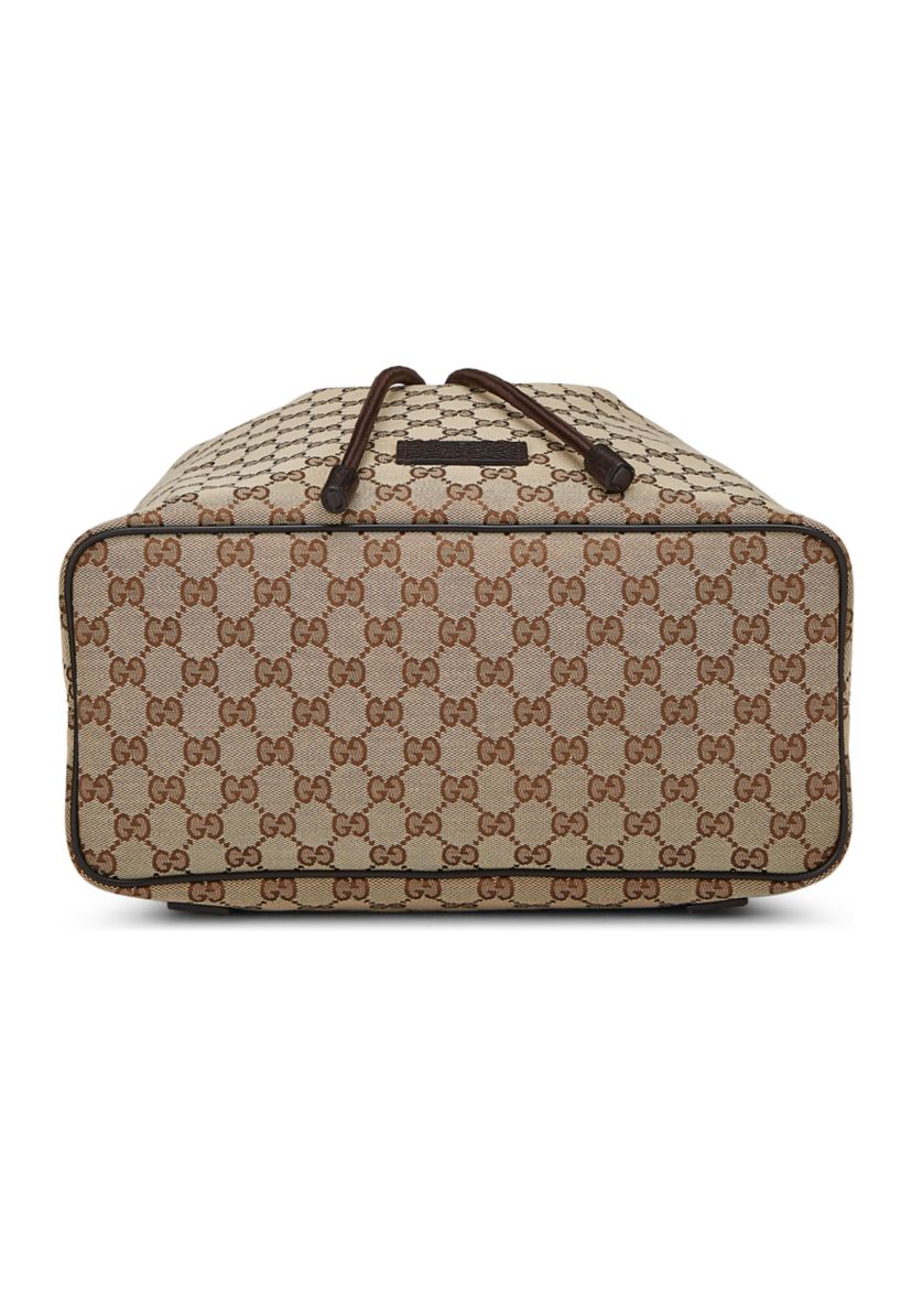 Gucci Brown Canvas Drawstring Backpack - FINAL SALE, NO RETURNS