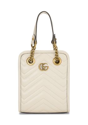 What Goes Around Comes Around Gucci White Leather GG Marmont Shoulder - FINAL SALE, NO RETURNS