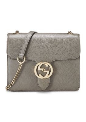 What Goes Around Comes Around Gucci Grey Leather Interlocking Crossbody Small - FINAL SALE, NO RETURNS