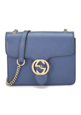 What Goes Around Comes Around Gucci Blue Leather Interlocking Crossbody - FINAL SALE, NO RETURNS