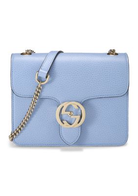 What Goes Around Comes Around Gucci Light Blue Calfskin Leather Interlocking G Shoulder Bag - FINAL SALE, NO RETURNS