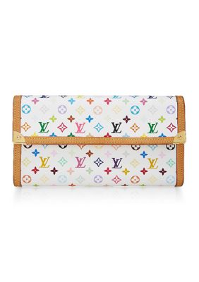 What Goes Around Comes Around Women's Louis Vuitton LV X TM Monogram Multicolor Sarah Wallet NM - FINAL SALE, NO RETURNS, White