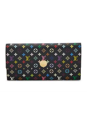 What Goes Around Comes Around Women's Louis Vuitton Monogram Multicolor Sarah Wallet Black - FINAL SALE, NO RETURNS
