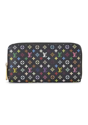 What Goes Around Comes Around Women's Louis Vuitton Monogram Multicolor Zippy Wallet Black Grenade - FINAL SALE, NO RETURNS