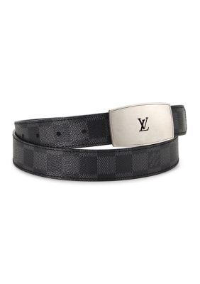 What Goes Around Comes Around Women's Louis Vuitton Damier Graphite Cutout Reversible Ceinture 95 - FINAL SALE, NO RETURNS, Black
