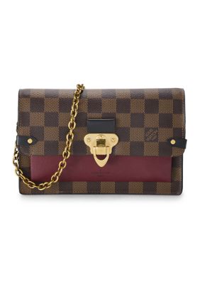 What Goes Around Comes Around Louis Vuitton Damier Ebene Vavin Chain Wallet - FINAL SALE, NO RETURNS, Burgundy