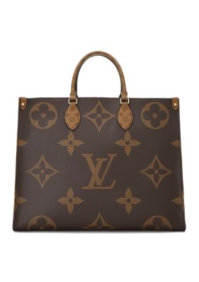 What Goes Around Comes Around Louis Vuitton Brown Giant Monogram Reversed On The Go GM - FINAL SALE, NO RETURNS